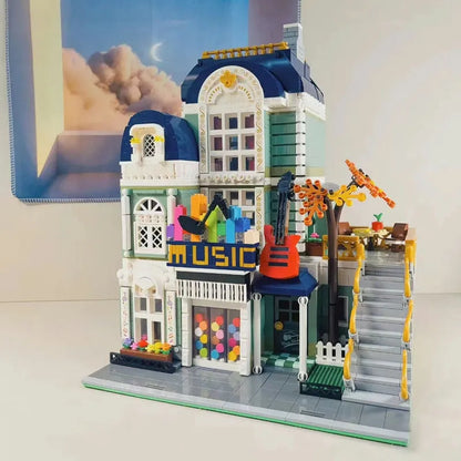 Happy Build MOC Building Block Set: Street Creator Expert Music Shop, Model YC20008
