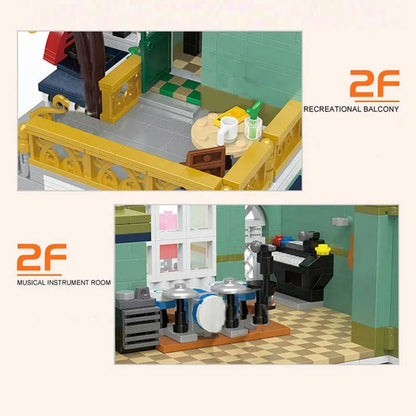 Happy Build MOC Building Block Set: Street Creator Expert Music Shop, Model YC20008