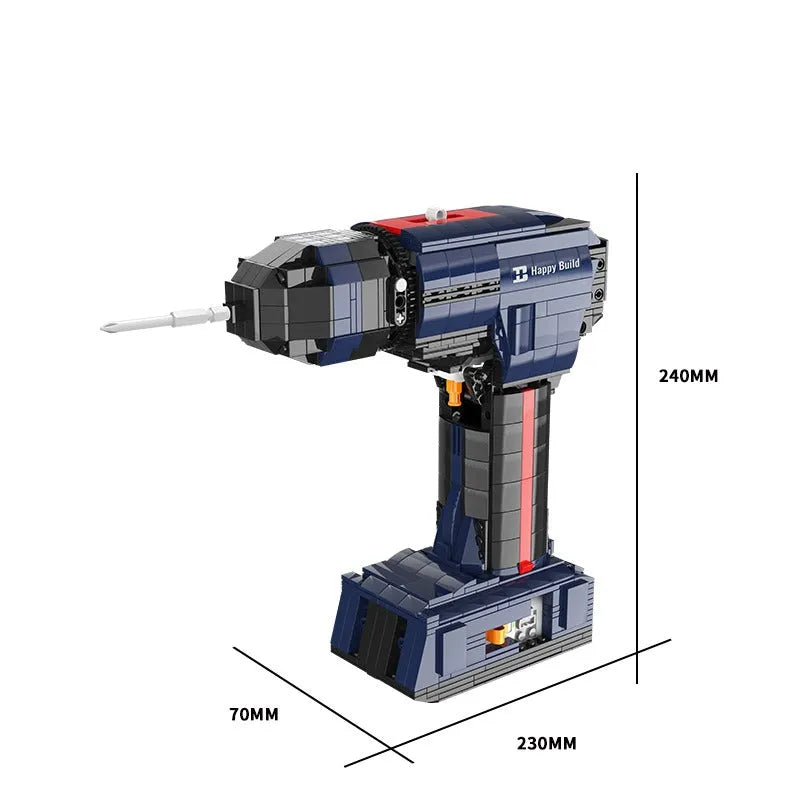 Happy Build MOC Building Block Set: Motorized Electric Drill, Model 22017YC