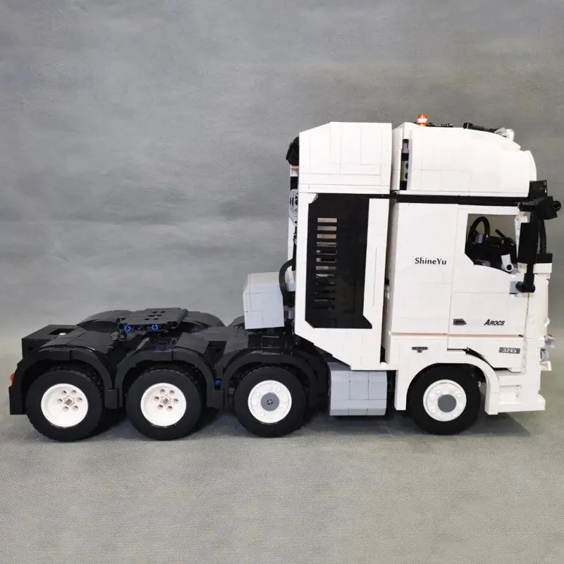 Happy Build MOC Motorized Building Block Set: Heavy Container Truck Arocs QC007
