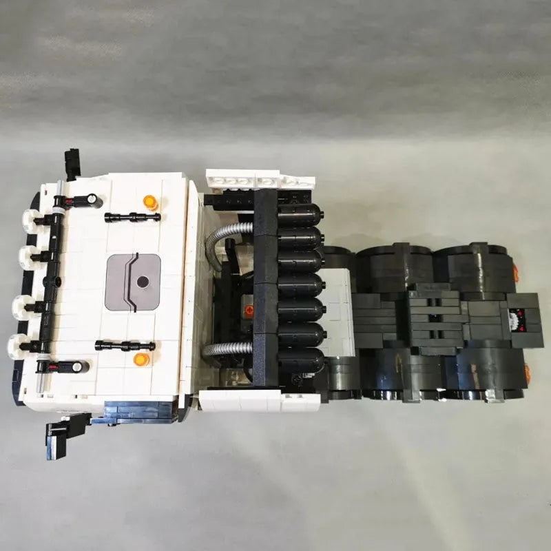 Happy Build MOC Motorized Building Block Set: Heavy Container Truck Arocs QC007