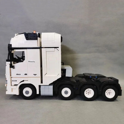 Happy Build MOC Motorized Building Block Set: Heavy Container Truck Arocs QC007