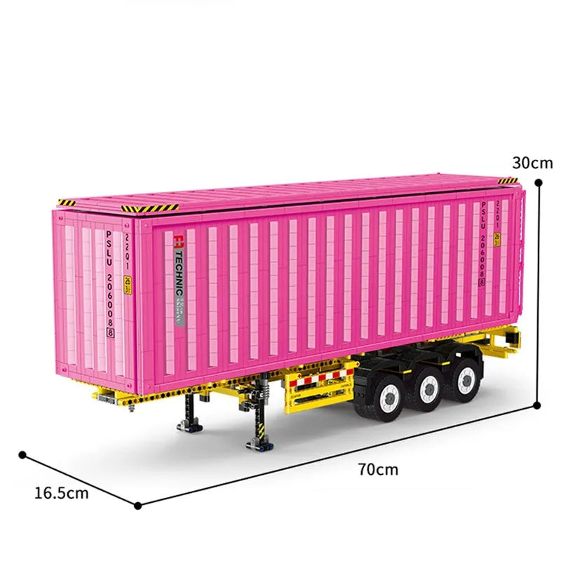 Happy Build MOC Building Block Set: Heavy Trailer Container QC013
