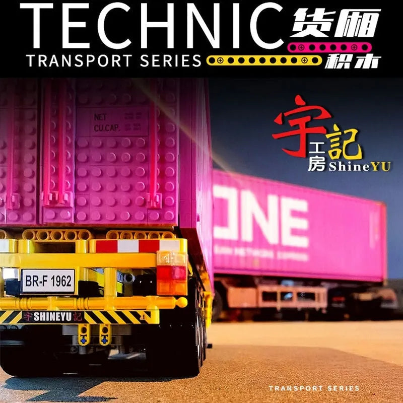 Happy Build MOC Building Block Set: Heavy Trailer Container QC013