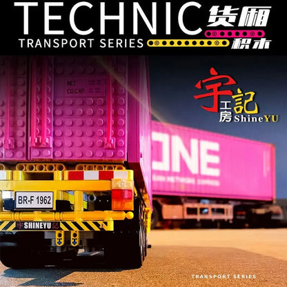 Happy Build MOC Building Block Set: Heavy Trailer Container QC013