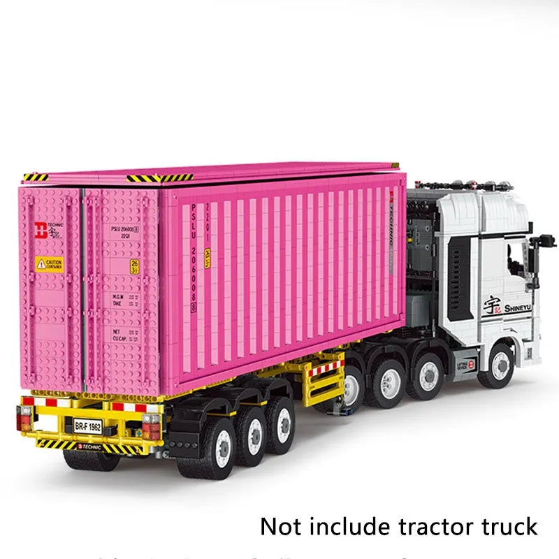 Happy Build MOC Building Block Set: Heavy Trailer Container QC013