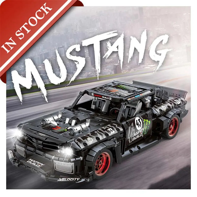 Happy Build MOC Building Block Set: Mustang Hoonicorn V2 Classic Racing Car QC005, Model YCQC005