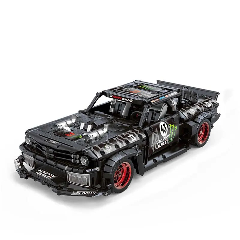 Happy Build MOC Building Block Set: Mustang Hoonicorn V2 Classic Racing Car QC005, Model YCQC005
