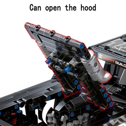 Happy Build MOC Building Block Set: Mustang Hoonicorn V2 Classic Racing Car QC005, Model YCQC005