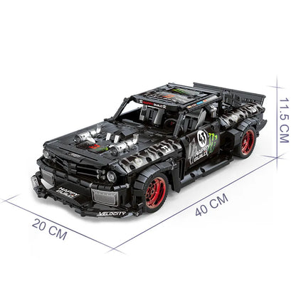 Happy Build MOC Building Block Set: Mustang Hoonicorn V2 Classic Racing Car QC005, Model YCQC005