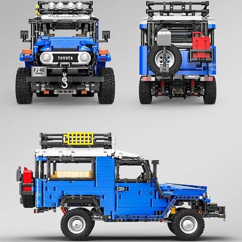 Happy Build MOC Motorized Building Block Set: Off Road Toyota FJ40 SUV QC012, Model YCQC012