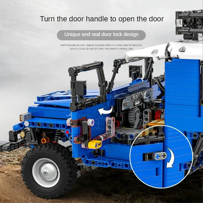 Happy Build MOC Motorized Building Block Set: Off Road Toyota FJ40 SUV QC012, Model YCQC012