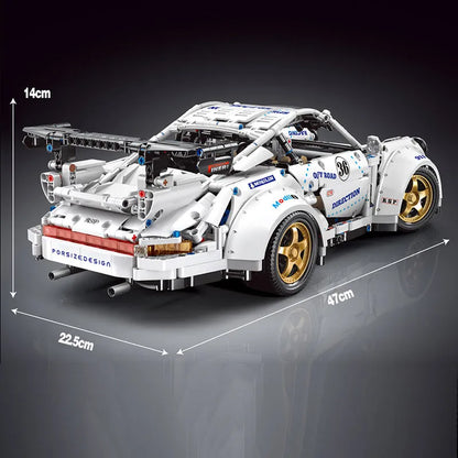 Happy Build MOC Building Block Set: Porsche 911 Widebody Classic Racing Car QC016, Model YCQC016