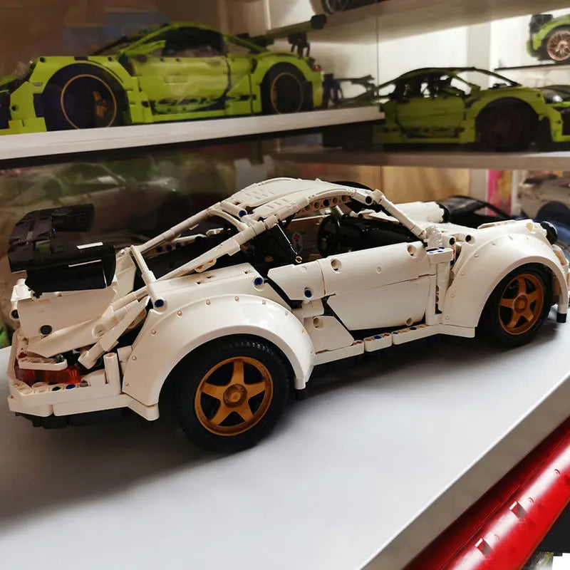 Happy Build MOC Building Block Set: Porsche 911 Widebody Classic Racing Car QC016, Model YCQC016