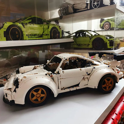 Happy Build MOC Building Block Set: Porsche 911 Widebody Classic Racing Car QC016, Model YCQC016