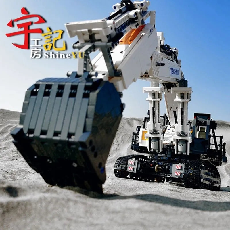 Happy Build MOC Motorized Building Block Set: RC APP City Mining Excavator Truck, Model YC-GC004