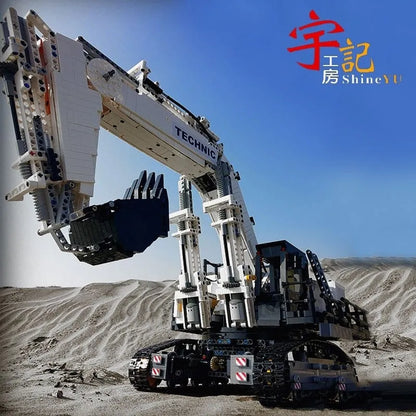 Happy Build MOC Motorized Building Block Set: RC APP City Mining Excavator Truck, Model YC-GC004