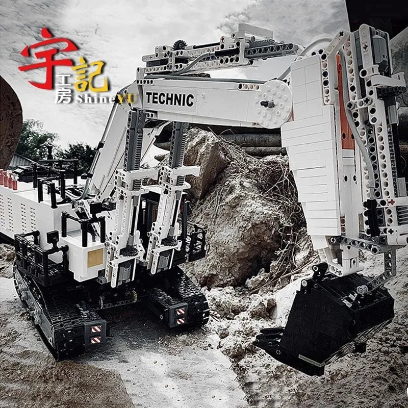 Happy Build MOC Motorized Building Block Set: RC APP City Mining Excavator Truck, Model YC-GC004