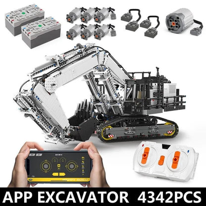 Happy Build MOC Motorized Building Block Set: RC APP City Mining Excavator Truck, Model YC-GC004