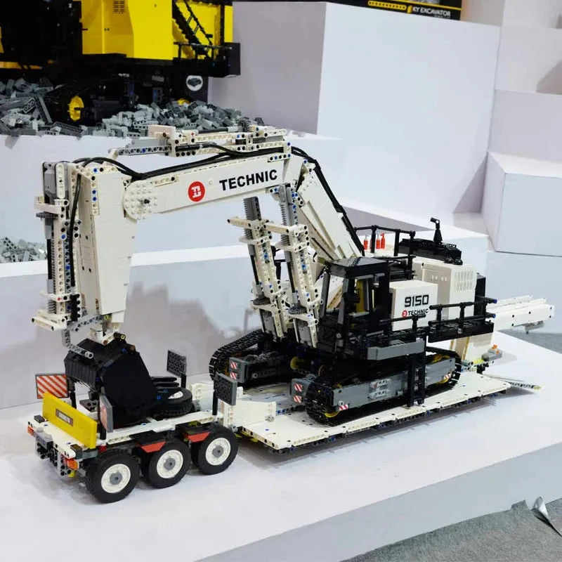 Happy Build MOC Motorized Building Block Set: RC APP City Mining Excavator Truck, Model YC-GC004