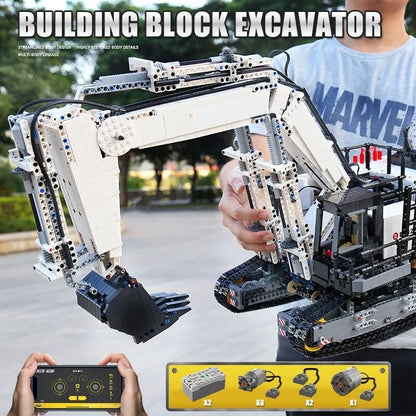 Happy Build MOC Motorized Building Block Set: RC APP City Mining Excavator Truck, Model YC-GC004