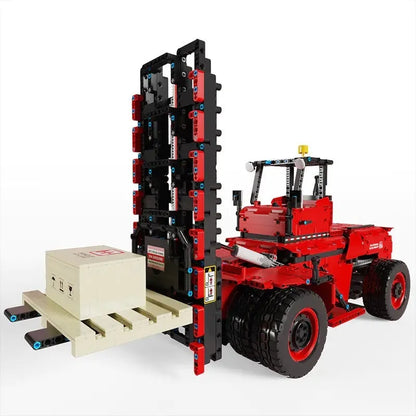 Happy Build MOC Building Block Set: RC APP Motorized Heavy Forklift Truck, Model YC22012
