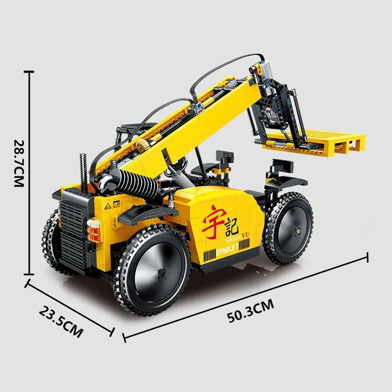 Happy Build MOC Building Block Set: RC APP Motorized Lift Forklift Truck, Model YC22008