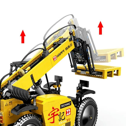 Happy Build MOC Building Block Set: RC APP Motorized Lift Forklift Truck, Model YC22008