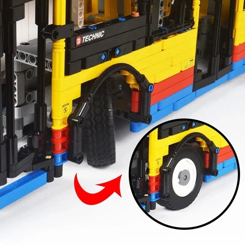 Happy Build MOC Building Block Set: RC Motor Double Decker Bus QC015, Model YCQC015
