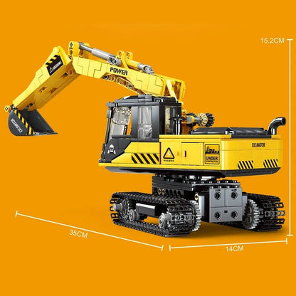 Happy Build MOC Motorized Building Block Set: RC STEM Mini Excavator Truck 33001, Model YC33001