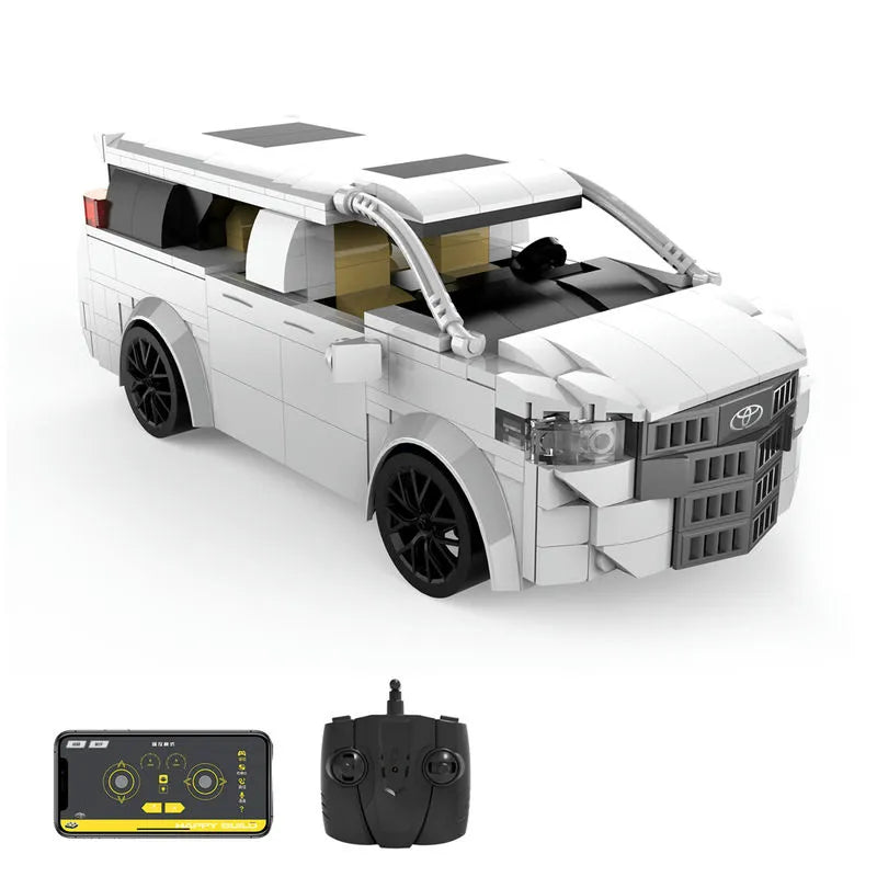 Happy Build MOC Motorized Building Block Set: RC Toyota Alphard SUV Van Classic Car 23007, Model YC23007