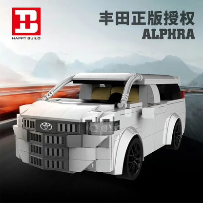 Happy Build MOC Motorized Building Block Set: RC Toyota Alphard SUV Van Classic Car 23007, Model YC23007