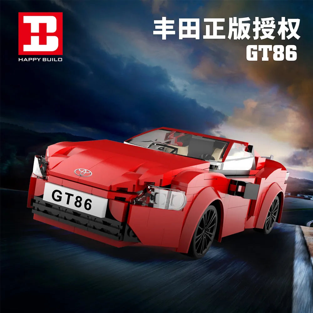 Happy Build MOC Motorized Building Block Set: RC Toyota GT86 Classic Sports Car 23009, Model YC23009