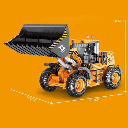 Happy Build Motorized Building Block Set: RC STEM Mini Bulldozer Truck 33002, Model YC33002