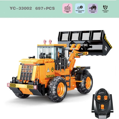 Happy Build Motorized Building Block Set: RC STEM Mini Bulldozer Truck 33002, Model YC33002