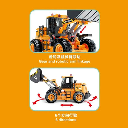 Happy Build Motorized Building Block Set: RC STEM Mini Bulldozer Truck 33002, Model YC33002