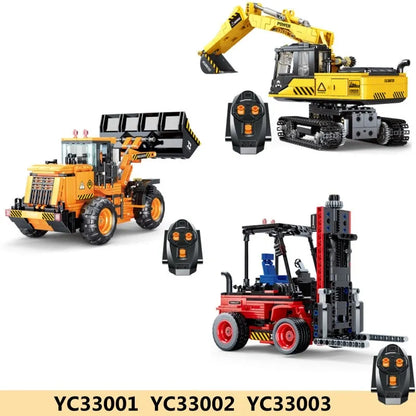 Happy Build Motorized Building Block Set: RC STEM Mini Bulldozer Truck 33002, Model YC33002