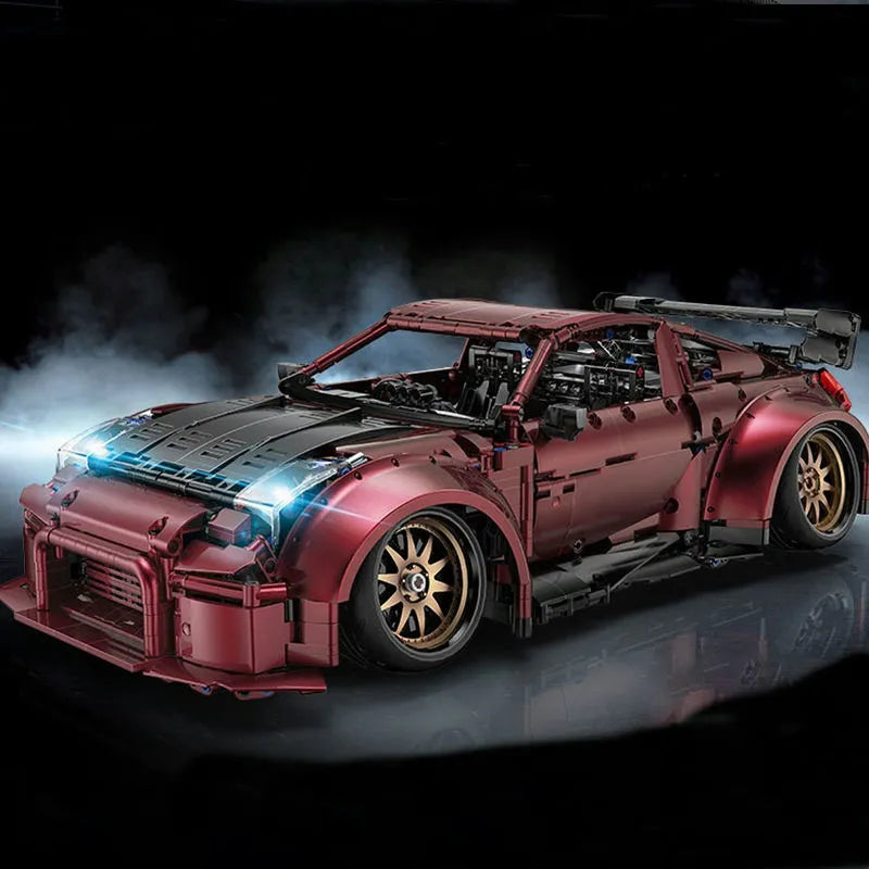 Happy Build MOC Motorized Building Block Set: 23005 Super Red Turbo Racing Car, Model YC23005