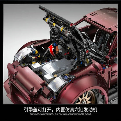 Happy Build MOC Motorized Building Block Set: 23005 Super Red Turbo Racing Car, Model YC23005