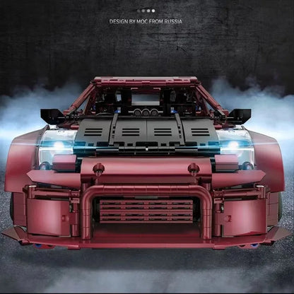 Happy Build MOC Motorized Building Block Set: 23005 Super Red Turbo Racing Car, Model YC23005