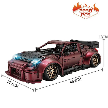 Happy Build MOC Motorized Building Block Set: 23005 Super Red Turbo Racing Car, Model YC23005