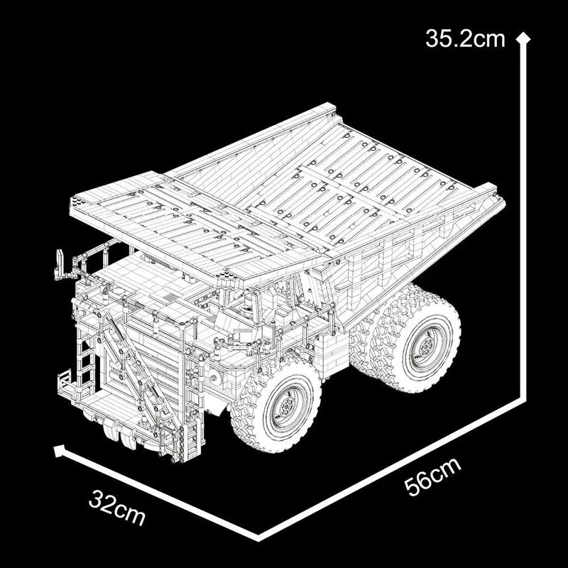 Happy Build MOC Building Block Set: APP Motorized RC Dump Truck 22005, Model YC22005