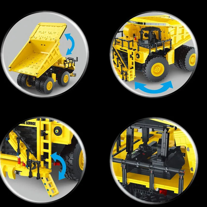 Happy Build MOC Building Block Set: APP Motorized RC Dump Truck 22005, Model YC22005
