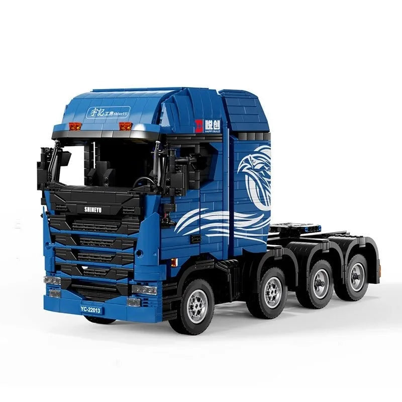 Happy Build MOC Motorized Building Block Set: Heavy S Trailer Truck, Model YC22013