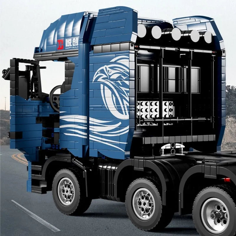 Happy Build MOC Motorized Building Block Set: Heavy S Trailer Truck, Model YC22013