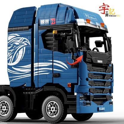 Happy Build MOC Motorized Building Block Set: Heavy S Trailer Truck, Model YC22013