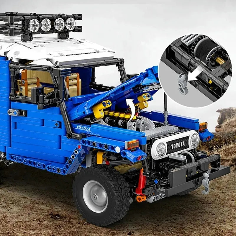 Happy Build MOC Motorized Building Block Set: RC APP Off Road Toyota FJ40 SUV, Model YCQC012PF