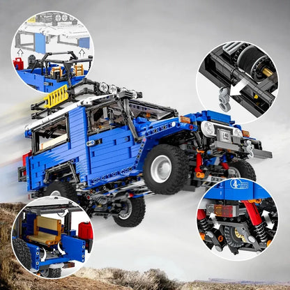 Happy Build MOC Motorized Building Block Set: RC APP Off Road Toyota FJ40 SUV, Model YCQC012PF