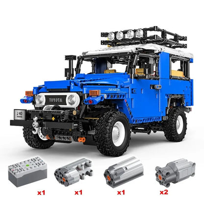 Happy Build MOC Motorized Building Block Set: RC APP Off Road Toyota FJ40 SUV, Model YCQC012PF