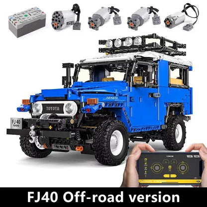 Happy Build MOC Motorized Building Block Set: RC APP Off Road Toyota FJ40 SUV, Model YCQC012PF